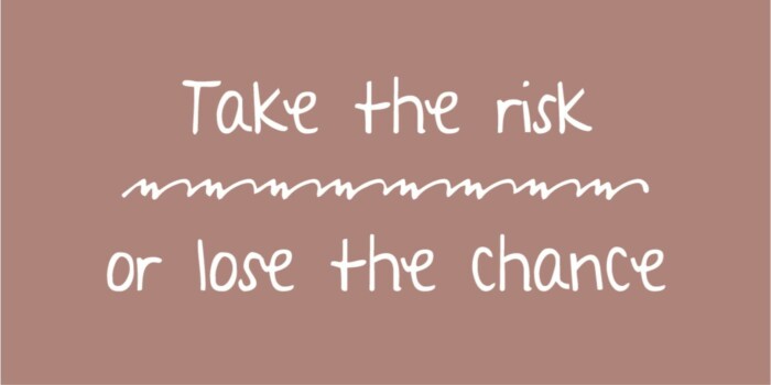 Magnet "Take the risk or lose the chance"